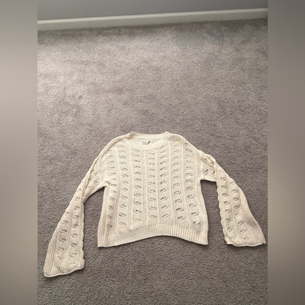 American Eagle Outfitters Cream Knit Sweater